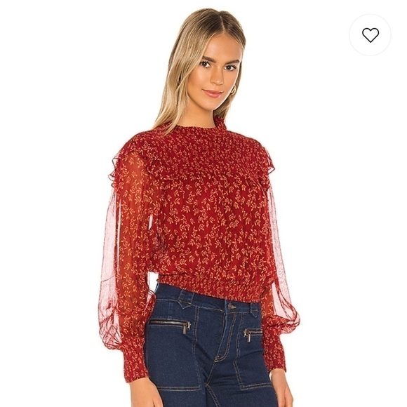 NWT Free People Roma Floral Sheer Blouse - Picture 2 of 8